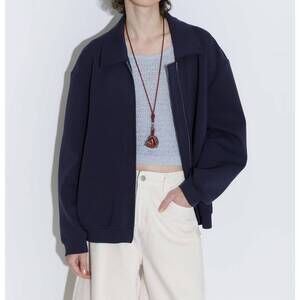 NEW CUBIC relaxed fit zipped utility jacket in navy